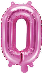 PartyDeco O betű mini fólia lufi - rózsaszín 35cm