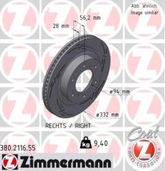 ZIMMERMANN Disc frana ZIMMERMANN 380.2116. 55