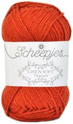 Scheepjes Linen Soft 609 - vérnarancs színű len tartalmú fonal