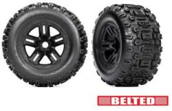 Traxxas колело 3.8", джанта черна, гума Sledgehammer belted (2)