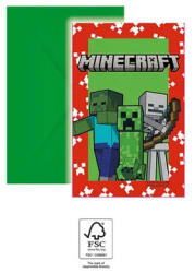  Minecraft Green party meghívó 6 db-os FSC