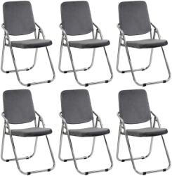 Chairs ON Set 6 scaune pliante din catifea HRC 609V gri