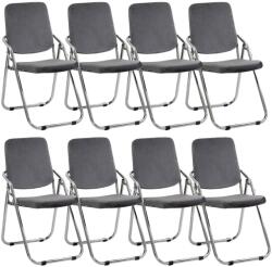 Chairs ON Set 8 scaune pliante din catifea HRC 609V gri