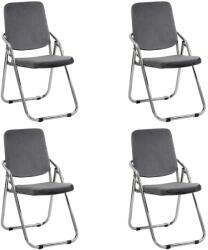 Chairs ON Set 4 scaune pliante din catifea HRC 609V gri