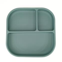 Coccorito Farfurie patrata din silicon compartimentata, Coccorito, Mint (coco_farf_sq_mint) Set pentru masa bebelusi