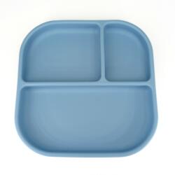 Coccorito Farfurie patrata din silicon compartimentata, Coccorito, Blue (coco_farf_sq_blue) Set pentru masa bebelusi