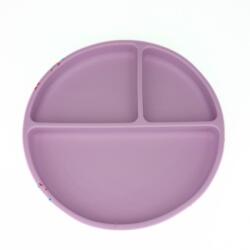 Coccorito Farfurie rotunda din silicon compartimentata, Coccorito, Lila (coco_farf_ro_lila) Set pentru masa bebelusi