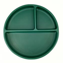 Coccorito Farfurie rotunda din silicon compartimentata, Coccorito, Dark Green (coco_farf_ro_darkgreen) Set pentru masa bebelusi