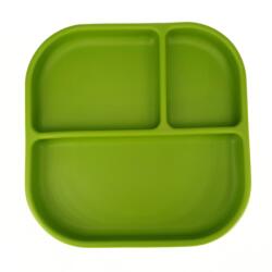 Coccorito Farfurie patrata din silicon compartimentata, Coccorito, Green (coco_farf_sq_green) Set pentru masa bebelusi