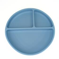 Coccorito Farfurie rotunda din silicon compartimentata, Coccorito, Blue (coco_farf_ro_blue) Set pentru masa bebelusi