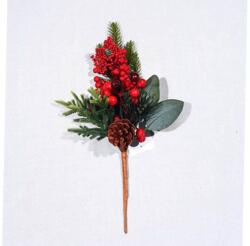  Crenguta brad artificial+con+bobite rosi pentru aranjamente florale (70741)