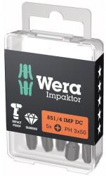 Wera - Set biti de impact 1/4" DIN3126, E6.3, PH3x50mm, 5 bucati [5057657001] (5057657001) - bricolaj-mag