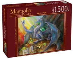 Magnolia 1500 db-os Mini puzzle - Blue Dragon and Treasure (3509) (3509)