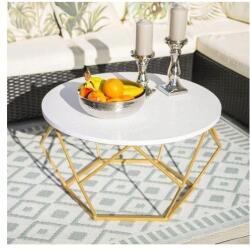 HowHomely DIAMOND konferencia asztal 40x70 cm arany/fehér 10-1562-70-GW-MDF (DD0005)