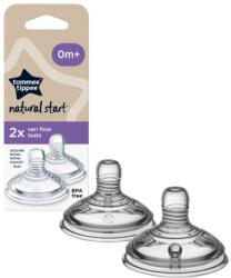 Tommee Tippee Natural Start Anti-Colic Teat etetőcumi Variable Flow 0m+ 2 db