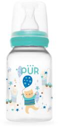 PUR BABY Biberon cu desen, verde, 0-3 luni, 125ml, PUR