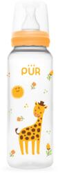 PUR BABY Biberon cu desen, galben, +3 luni, 250ml, PUR