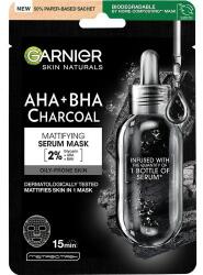 Garnier Skin Naturals AHA + BHA Charcoal Mattifying Serum Mask tisztító, mattító és hidratáló arcmaszk nőknek