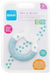 MAM Bite & Brush Teether 3m+ Turquoise rágóka kefével az első fogak tisztítására