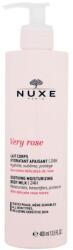 NUXE Very Rose Soothing Moisturizing Body Milk rózsaillató bőrnyugtató és hidratáló testápoló tej 400 ml nőknek