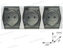 Alfa-Line ALFA AV-3x2+F/F IP44 Francia 3-as dugalj füst (1023-01)