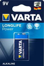 VARTA 9V LONGLIFE lúgos elem 1db/bl, (BAT0245)