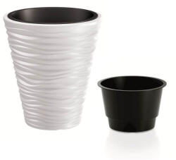 Prosperplast Ghiveci de flori SAND + depozit alb 38, 8 cm