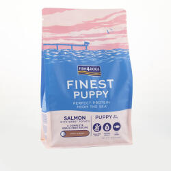 Fish4Dogs Kis szemcsés kutyatáp kölyökkutyáknak Finest lazac édesburgonyával 12 kg, 2h+