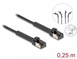 Delock Cablu de retea Slim RJ45 Cat. 6A U/FTP unghi/unghi Negru 0.25m, Delock 80932 (80932)