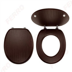 FERRO wenge wc ülőke fém zsanérokkal, fahatású MDF WC/WENGE (WC-WENGE)