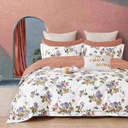 Pucioasa Lenjerie de pat dublu percale 6 piese bumbac 100%, trandafiri colorati Lenjerie de pat