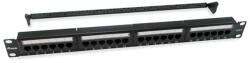 EQUIP Patch panel - 135426 (24 port, Cat6, árnyékolatlan, fekete) (135426) - pixel