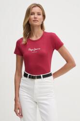 Pepe Jeans t-shirt NEW VIRGINIA SS N női, piros, PL505202 - burgundia XXS