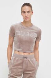 Guess velúr póló COUTURE rózsaszín, V3BI01 KBXI2 - rózsaszín L