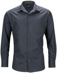 James & Nicholson (Daiber) Férfi hosszú ujjú ing JN642 - Sötétszürke | 6XL (1-JN642-1748295)