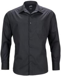 James & Nicholson (Daiber) Férfi hosszú ujjú ing JN642 - Fekete | 5XL (1-JN642-1748285)