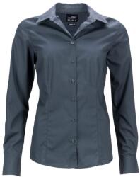 James & Nicholson (Daiber) Női hosszú ujjú ing JN641 - Sötétszürke | 3XL (1-JN641-1748184)