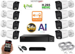  MS - AI IP Aktív kamerarendszer 8 kamerával switchel 5 mpix WTube - 6078K8B