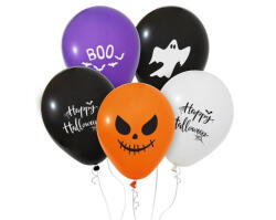 Godan Halloween Happy léggömb, lufi 5 db-os 12 inch (30 cm) MLG191424 (MLG191424)