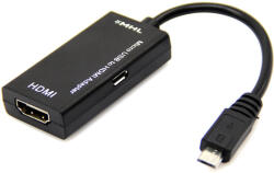 DeTech Преходник DeTech Micro USB към HDMI MHL, 15см, Черен - 18158 (18158)