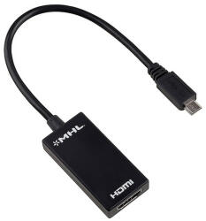  Преходник No brand, MHL (micro USB) към HDMI, 15см, Черен - 18223 (18223)