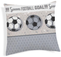 MONDO ITALIA Párnahuzat futball szürke 40x40 cm MADE IN ITALY
