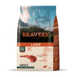 Bravery Lamb Medium & Large Breeds Adult Dog - Пълноценна храна за израснали кучета от средни и едри породи с агнешко 4 кг