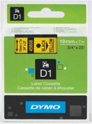 DYMO Feliratozó szalag poliészter sárga fekete-betű 19mm x 7m UV-álló D1 45808