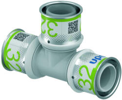 Uponor S-Press PLUS PPSU műanyag egál T-idom ötrétegű csőhöz, 32 mm (1039947)