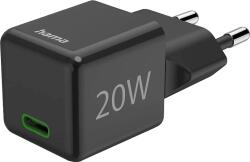 Hama univerzális hálózati USB Type-C töltő, mini, PD, QC, fekete, 20W (00201984) (201984)