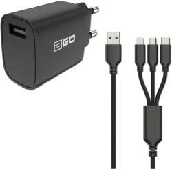 2GO Netzladegerät (2-t. ) 1x USB 1x Micro USB 1x Lightning sw (797257) (797257)