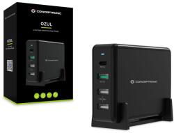 Conceptronic Ladegerät 4Port 65W, 1xUSB-C/3xUSB-A Desk PD sw (OZUL01B) (OZUL01B)