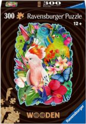 Ravensburger Puzzle din lemn Ravensburger din 300 piese - Păsări frumoase (12000760) Puzzle