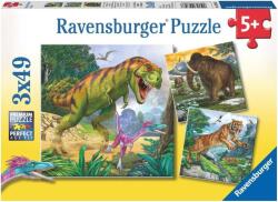 Ravensburger Puzzle pentru copii Ravensburger 3 x 49 piese - Conducători preistorici (9358) Puzzle